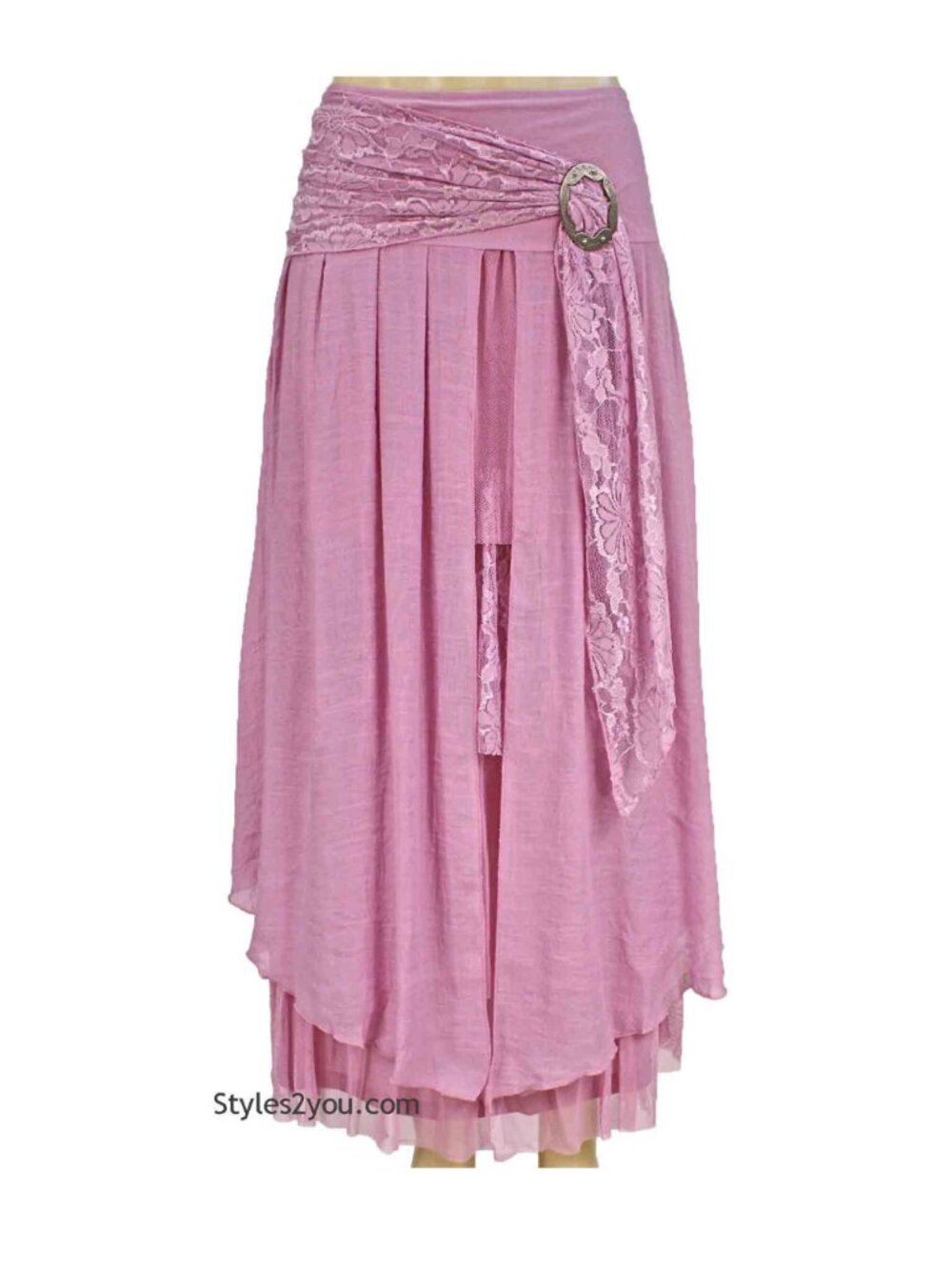 NWT Alabama Ladies Vintage Victorian, Western Belted Skirt In Pink M-L
